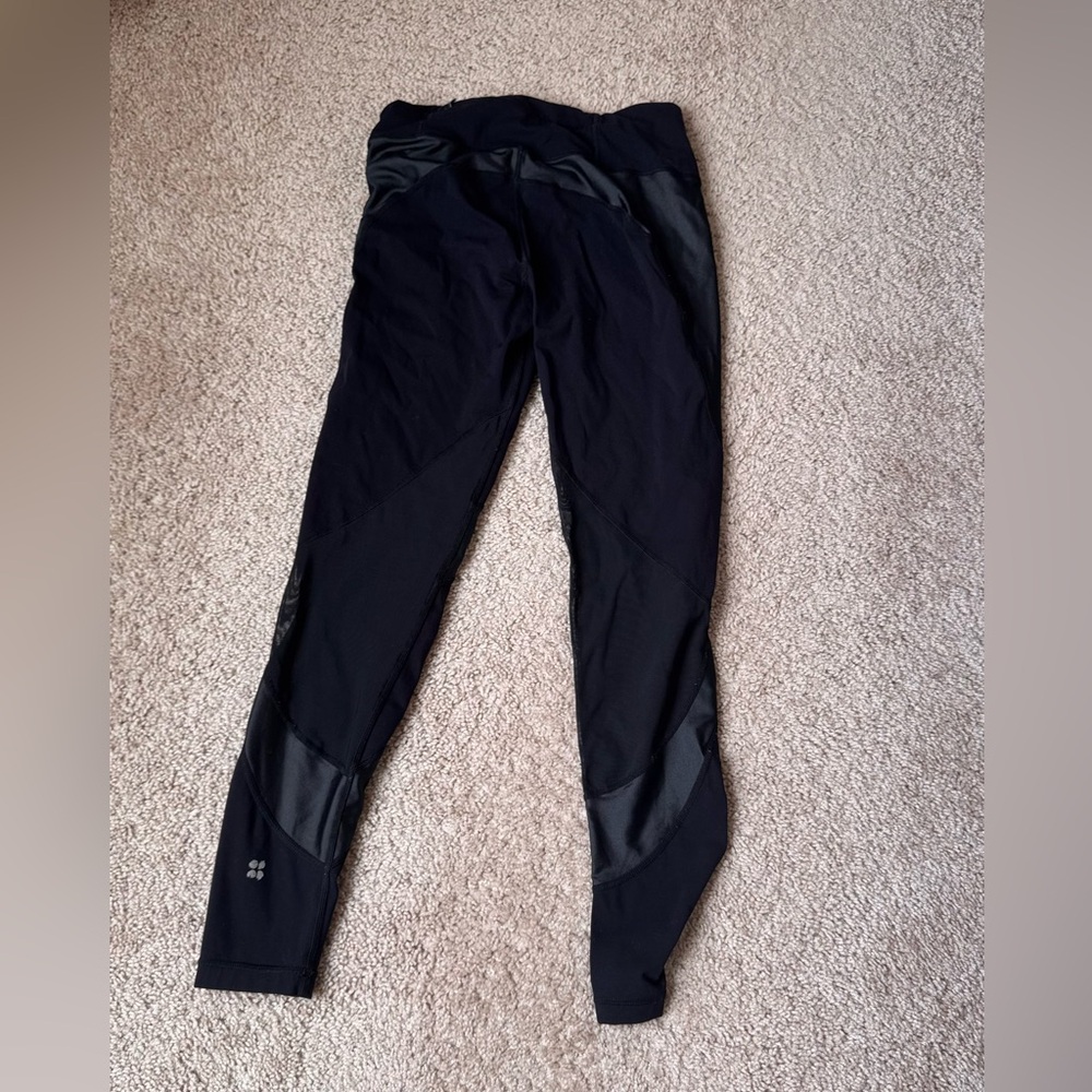 Sweaty Betty Black Leggings power booty with mesh panels